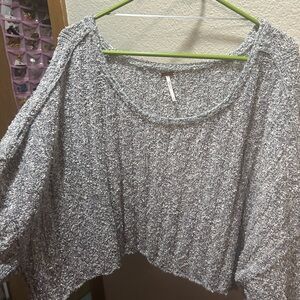 Free People Gray Knit Crop Top